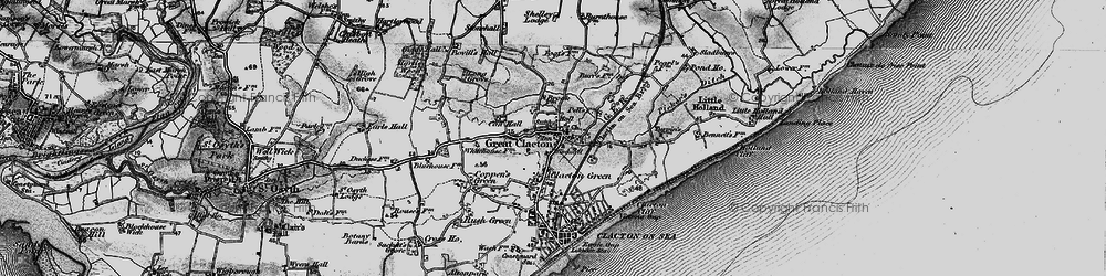 Old map of Great Clacton in 1896