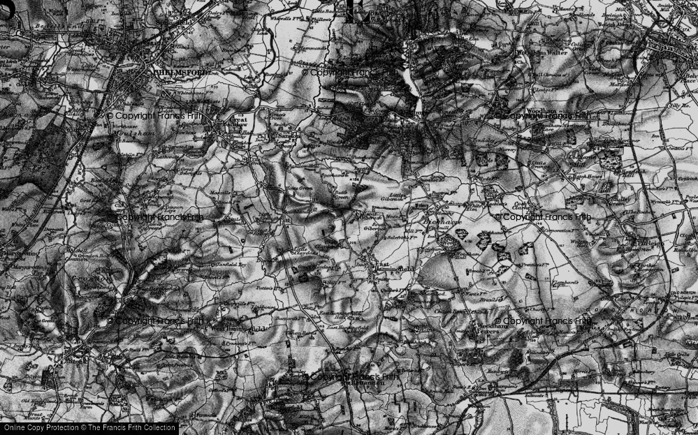 Old Map of Great Claydons, 1896 in 1896