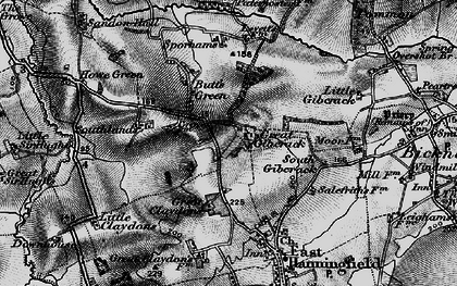 Old map of Great Claydons in 1896