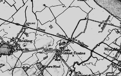 Old map of Great Coates in 1895