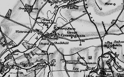 Old map of Great Cressingham in 1898