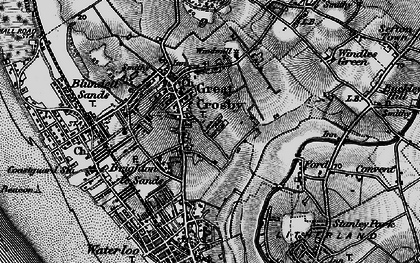 Old map of Great Crosby in 1896