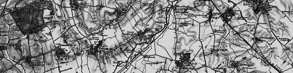 Old map of Great Doddington in 1898