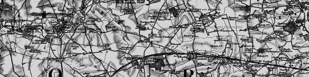 Old map of Great Dunham in 1898