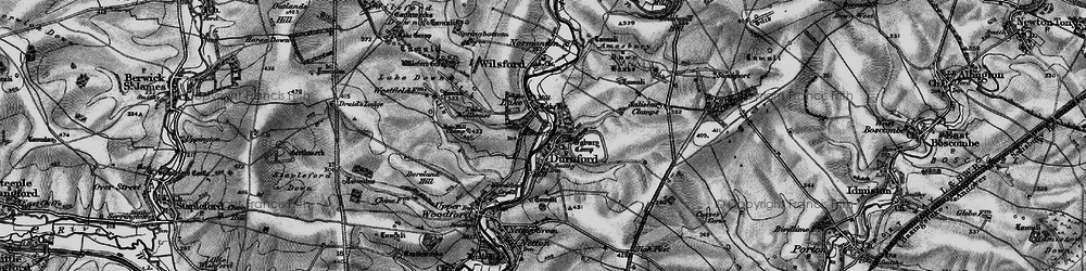 Old map of Great Durnford in 1898