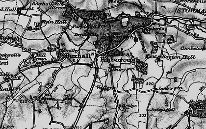 Old map of Great Finborough in 1898