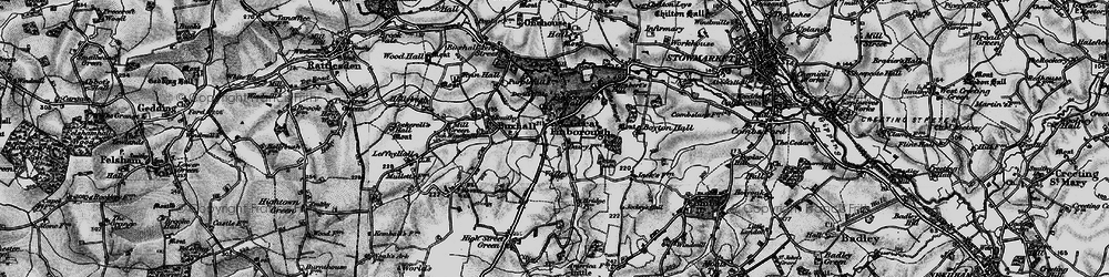 Old map of Great Finborough in 1898