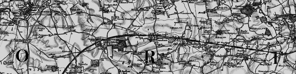 Old map of Great Fransham in 1898