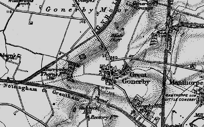 Old map of Gonerby Moor in 1895
