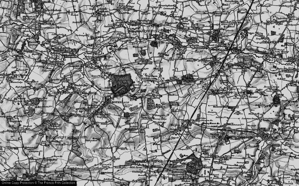 Old Map of Historic Map covering Burgate Wood in 1898