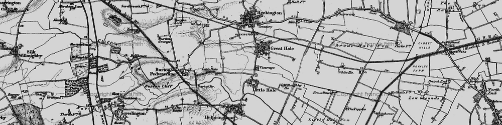 Old map of Great Hale in 1898
