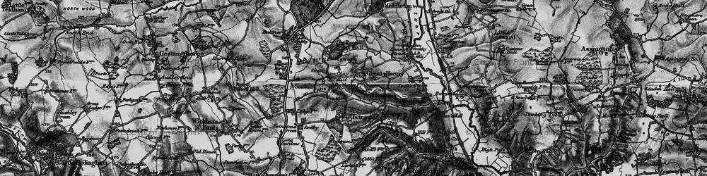 Old map of Great Henny in 1895