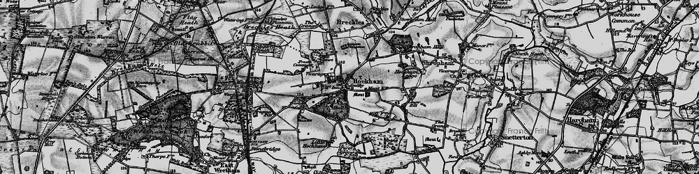 Old map of Great Hockham in 1898