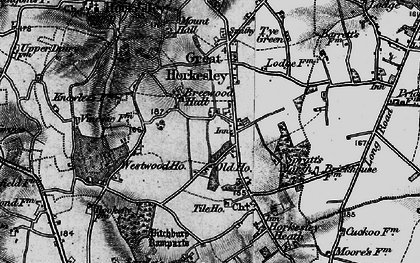 Old map of Great Horkesley in 1896
