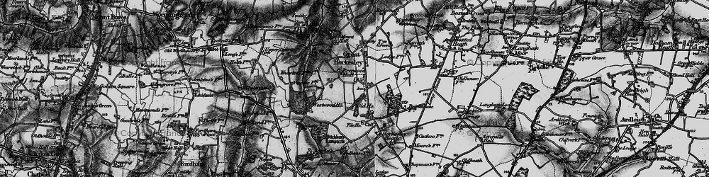 Old map of Great Horkesley in 1896