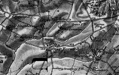 Old map of Great Horwood in 1896