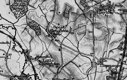 Old map of Great Houghton in 1896