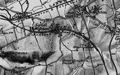 Old map of Great Houghton in 1898