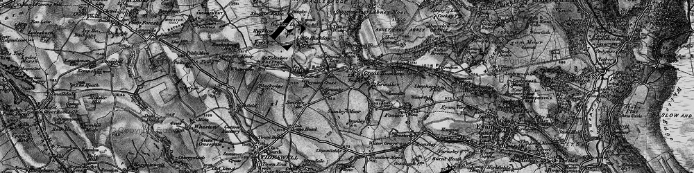 Old map of Great Hucklow in 1896