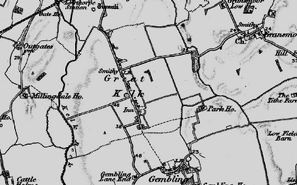 Old map of Great Kelk in 1897