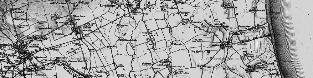 Old map of Great Kelk in 1897