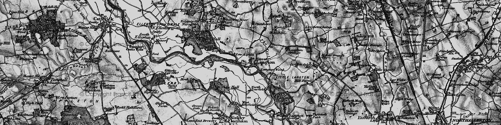 Old map of Great Langton in 1897