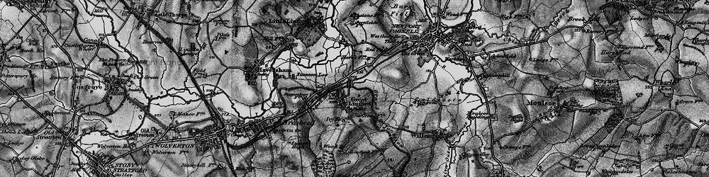 Old map of Great Linford in 1896