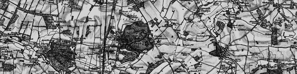 Old map of Great Livermere in 1898