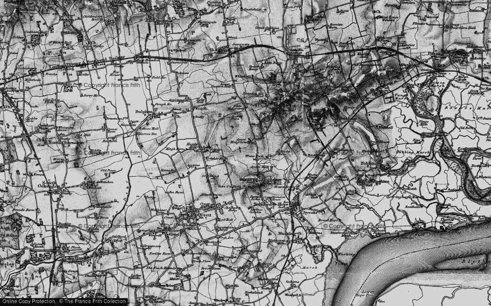 Old Map of Great Malgraves, 1896 in 1896