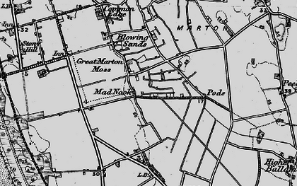 Old map of Great Marton Moss in 1896
