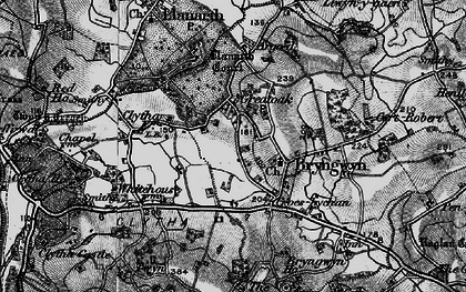 Old map of Great Oak in 1896