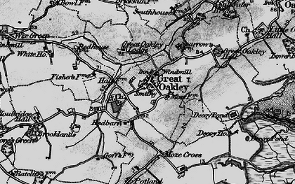 Old map of Great Oakley in 1896