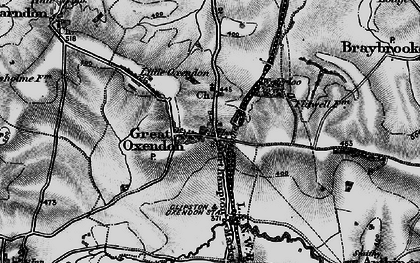 Old map of Great Oxendon in 1898