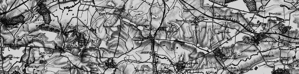 Old map of Great Oxendon in 1898