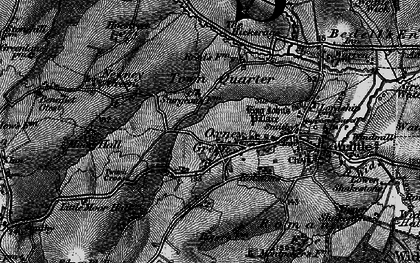 Old map of Great Oxney Green in 1896