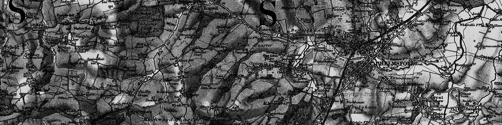 Old map of Great Oxney Green in 1896