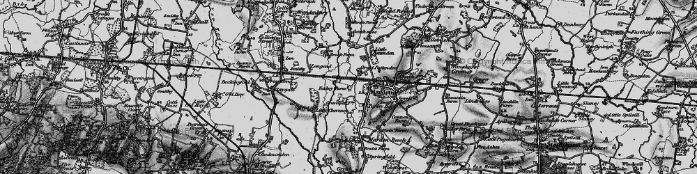 Old map of Great Pattenden in 1895