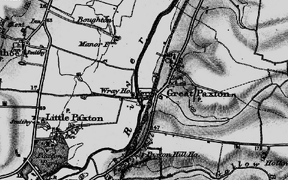 Old map of Great Paxton in 1898
