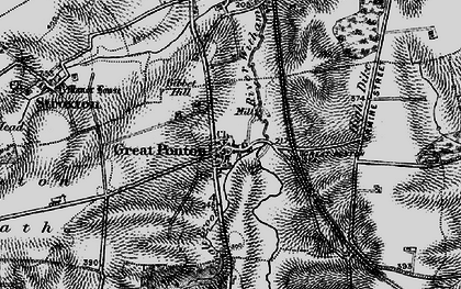 Old map of Great Ponton in 1895