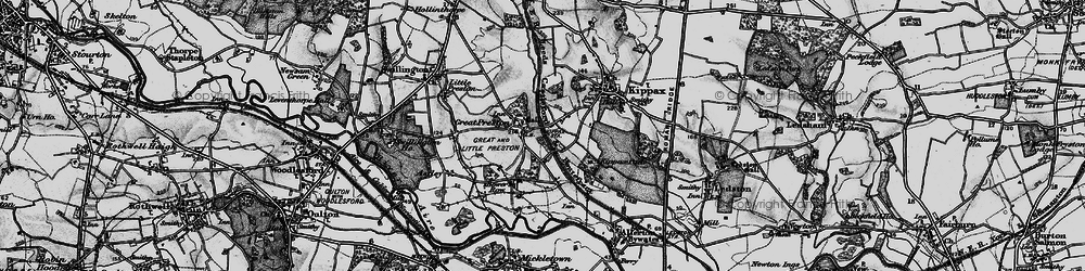 Old map of Great Preston in 1896