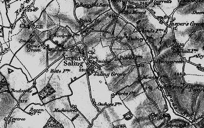 Old map of Great Saling in 1896