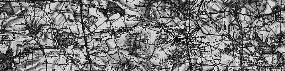 Old map of Great Saredon in 1898