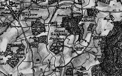 Old map of Great Saxham in 1898