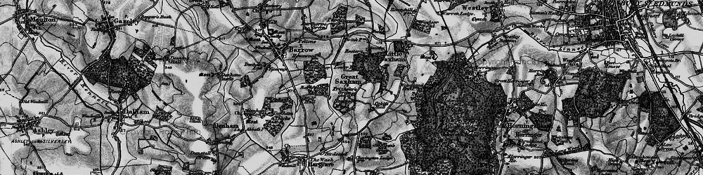 Old map of Great Saxham in 1898
