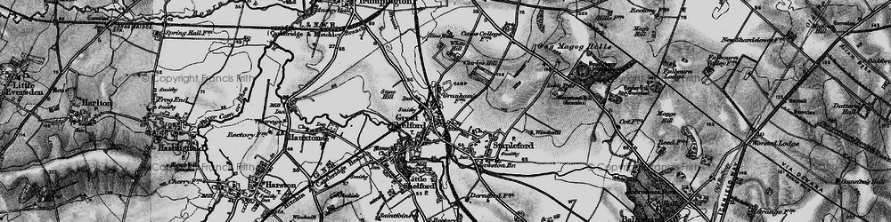 Old map of Great Shelford in 1896