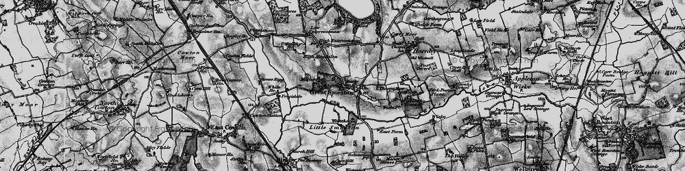 Old map of Great Smeaton in 1898