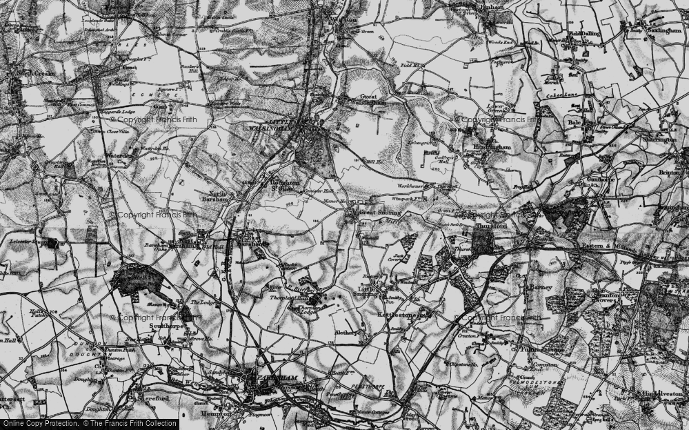 Old Map of Great Snoring, 1899 in 1899