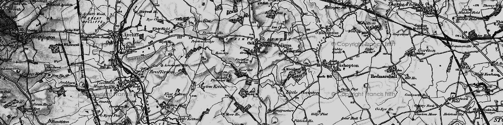 Old map of Great Stainton in 1898