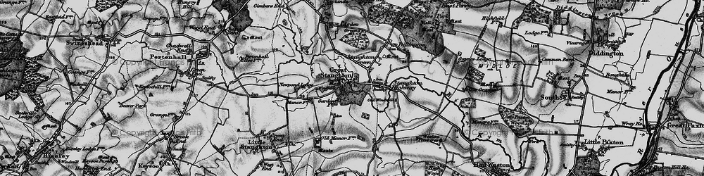 Old map of Great Staughton in 1898