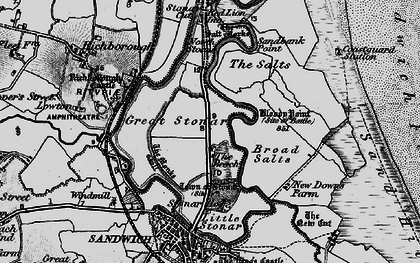 Old map of Great Stonar in 1895